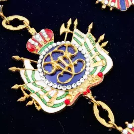 Орден "Святого А.Первозванного" на цепи со стразами под стеклом